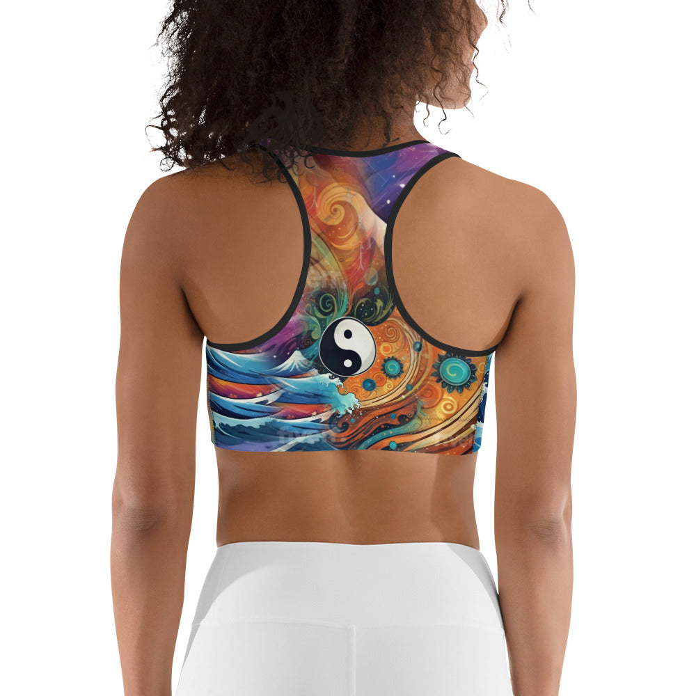 Flowing Energy Non-Padded Sports Bra - Yin and Yang Mindful Design