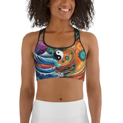 Flowing Energy Non-Padded Sports Bra - Yin and Yang Mindful Design