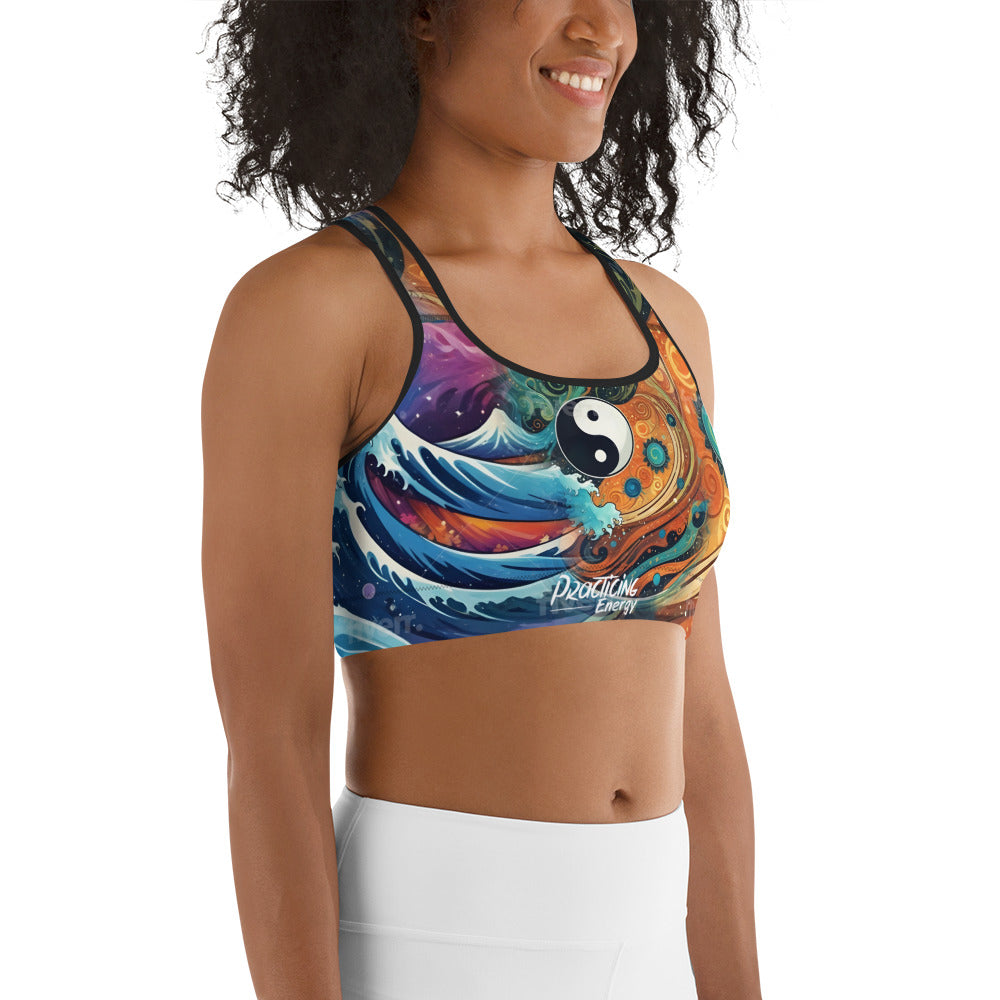 Flowing Energy Non-Padded Sports Bra - Yin and Yang Mindful Design