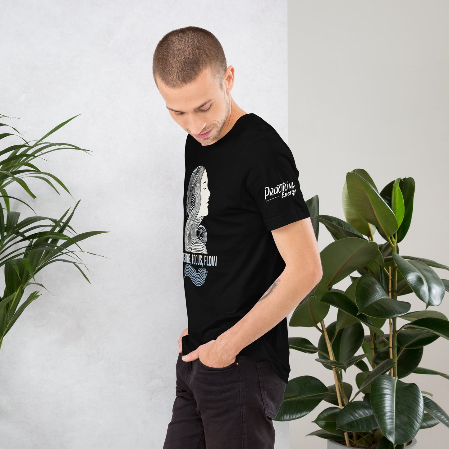 Breathe, Focus, Flow T-Shirt - Practicing Energy's Practitioners of Masculine Energy Wear Collection